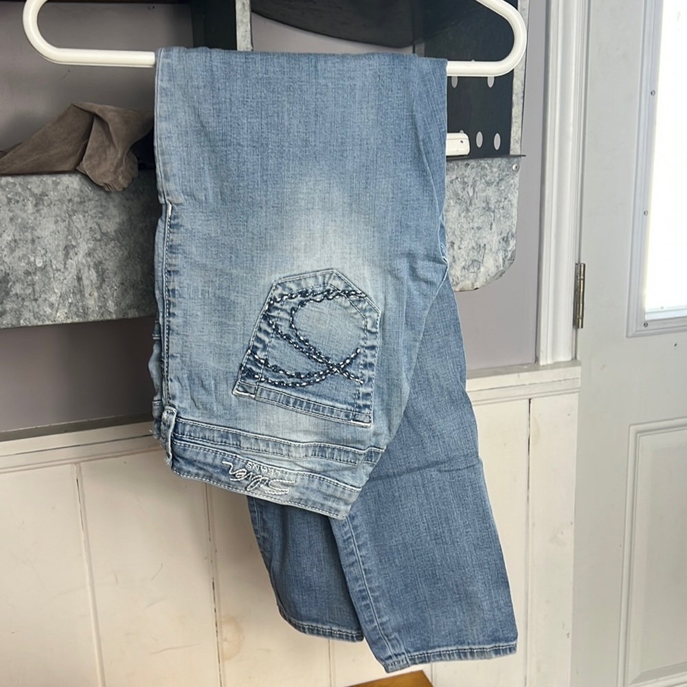 Silver skinny jeans